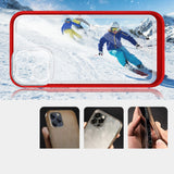 Gennemsigtige 3in1 tilfælde for iPhone 12 ramme gel dækning rød