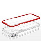 Gennemsigtige 3in1 tilfælde for iPhone 12 ramme gel dækning rød