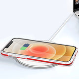 Gennemsigtige 3in1 tilfælde for iPhone 12 ramme gel dækning rød