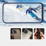 Gennemsigtige 3in1 case til iPhone 12 Pro blå ramme gel cover