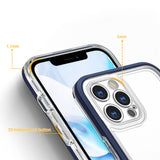 Gennemsigtige 3in1 case til iPhone 12 Pro blå ramme gel cover