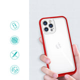 Klar 3in1 case til iPhone 12 Pro ramme gel cover rød