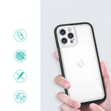 Klar 3in1 case til iPhone 12 Pro Max case gel cover med ramme sort