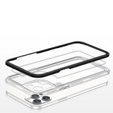 Gennemsigtige 3in1 case til iPhone 12 Pro Max case gel cover med ramme sort