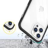 Klar 3in1 case til iPhone 12 Pro Max case gel cover med ramme sort