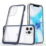Gennemsigtige 3in1 case til iPhone 12 Pro Max blå ramme gel cover