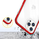 Klar 3in1 Case til iPhone 12 Pro Max Frame Cover Gel Red