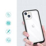 Gennemsigtig 3in1 case til iPhone 13 mini gel cover med ramme sort