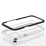 Gennemsigtig 3in1 case til iPhone 13 mini gel cover med ramme sort