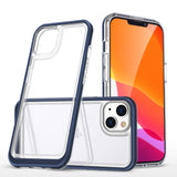 Gennemsigtigt 3in1 fodtøj til iPhone 13 mini gel cover med blå ramme