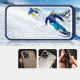 Gennemsigtigt 3in1 fodtøj til iPhone 13 mini gel cover med blå ramme