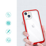 Klar 3in1 case til iPhone 13 mini gel cover med ramme rød