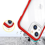 Klar 3in1 case til iPhone 13 mini gel cover med ramme rød
