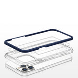 Gennemsigtige 3in1 case til iPhone 13 Pro blå ramme gel cover