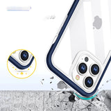 Klar 3in1 case til iPhone 13 Pro blå ramme gel cover