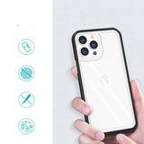 Klar 3in1 case til iPhone 13 Pro Max case gel cover med ramme sort