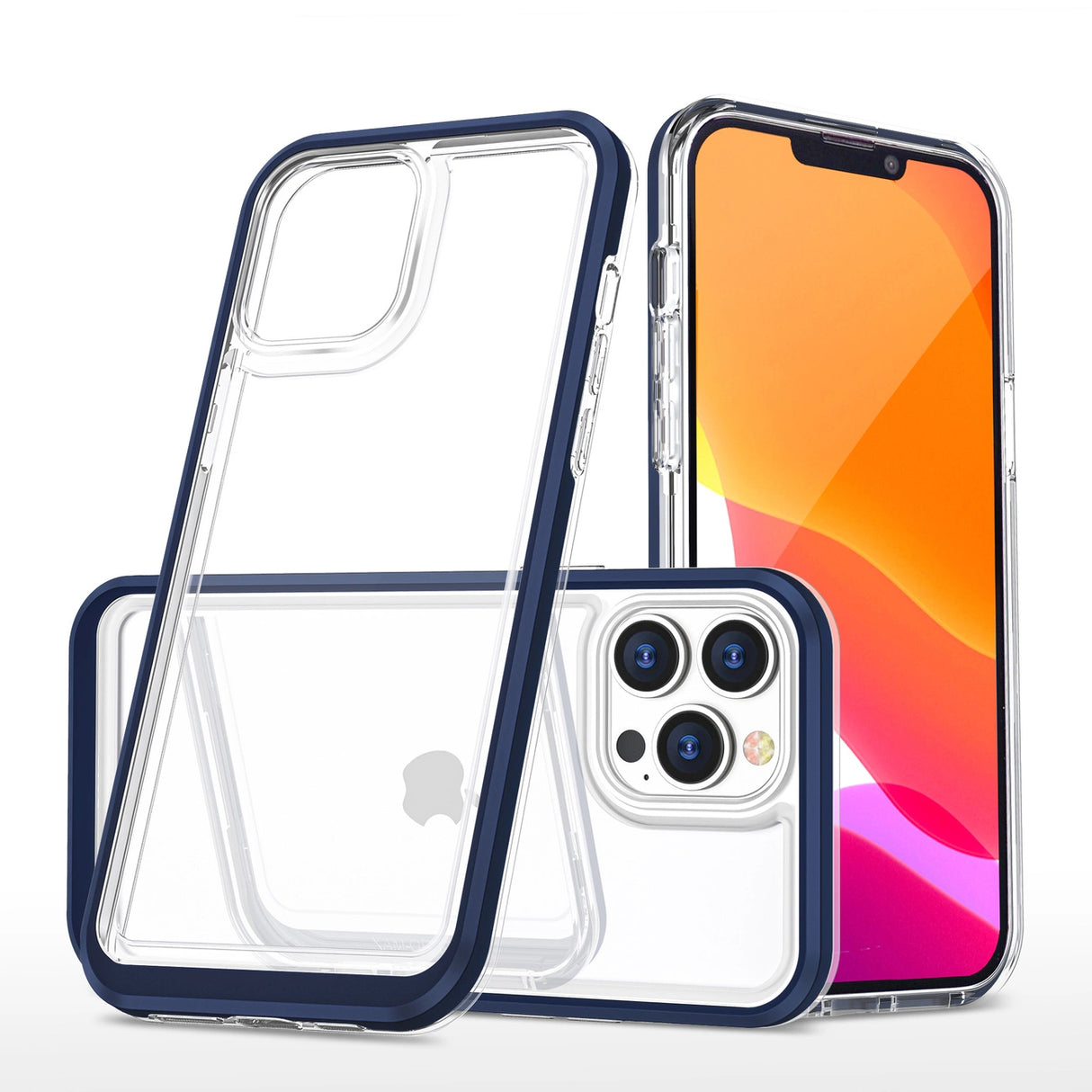 Klar 3in1 Case til iPhone 13 Pro Max Frame Cover Gel Blue