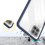 Clear 3in1 Case til Samsung Galaxy A12 5G Frame Gel Cover Blå