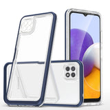 Clear 3in1 Case til Samsung Galaxy A22 5G Frame Gel Cover Blå