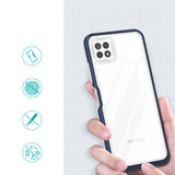 Clear 3in1 Case til Samsung Galaxy A22 5G Frame Gel Cover Blå