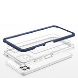 Clear 3in1 Case til Samsung Galaxy A22 5G Frame Gel Cover Blå