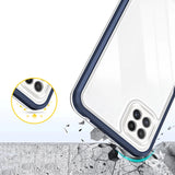 Clear 3in1 Case til Samsung Galaxy A22 5G Frame Gel Cover Blå
