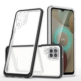 Clear 3in1 Case til Samsung Galaxy A22 4G Frame Gel Cover sort