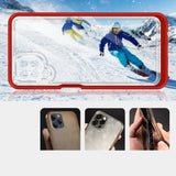 Clear 3in1 Case til Samsung Galaxy A22 4G Frame Gel Cover Rød
