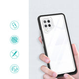 Clear 3in1 Case til Samsung Galaxy A42 5G Frame Gel Cover sort