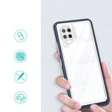 Klar 3in1 Case til Samsung Galaxy A42 5G Frame Gel Cover Blå