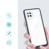 Clear 3in1 Case til Samsung Galaxy A42 5G Frame Gel Cover Blå