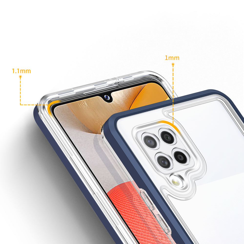 Klar 3in1 Case til Samsung Galaxy A42 5G Frame Gel Cover Blå