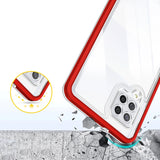 Clear 3in1 Case til Samsung Galaxy A42 5G Frame Gel Cover Rød