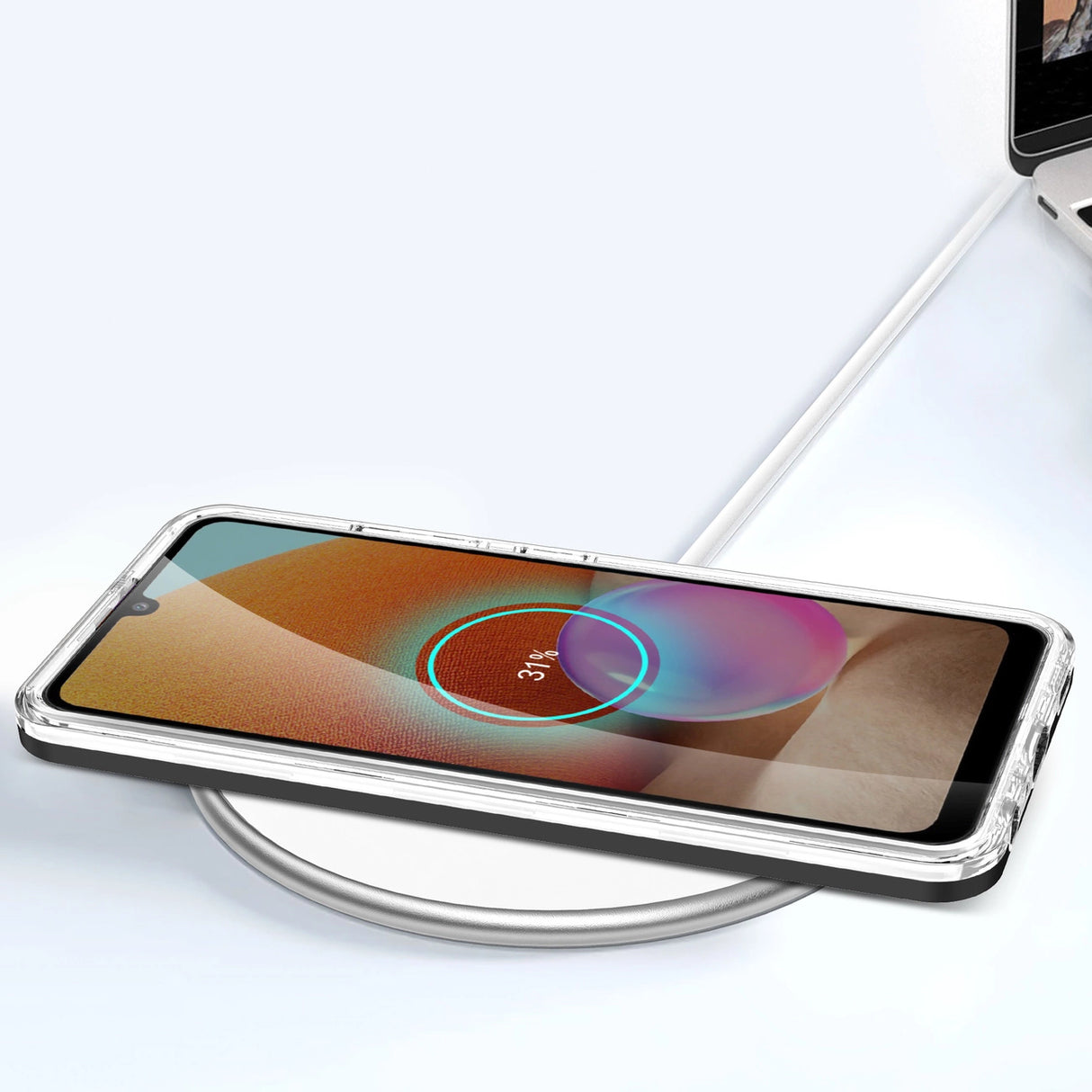 Clear 3in1 Case til Samsung Galaxy A72 4G Frame Gel Cover sort