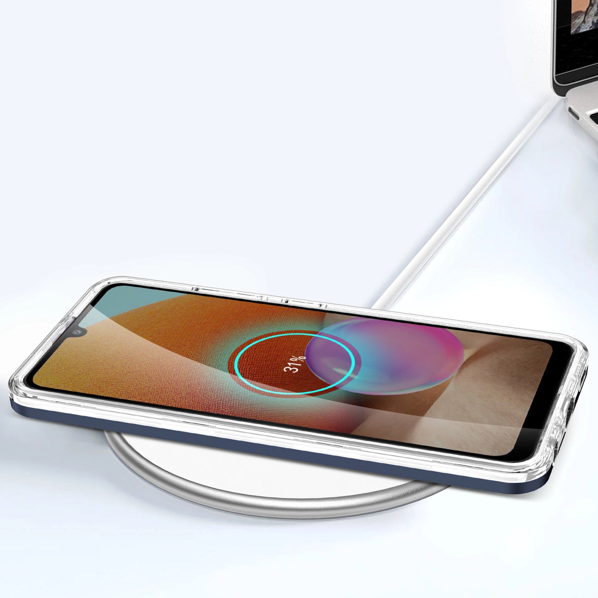 Clear 3in1 Case til Samsung Galaxy A72 4G Frame Gel Cover Blå