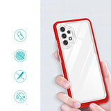 Klar 3in1 Case til Samsung Galaxy A72 4G Frame Gel Cover Rød