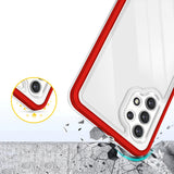 Klar 3in1 Case til Samsung Galaxy A72 4G Frame Gel Cover Rød