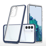 Gennemsigtig 3i1-kasse til Samsung Galaxy S21 + 5G (S21 Plus 5G) Frame Gel Cover Blue