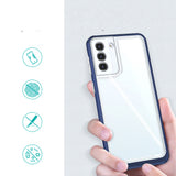 Gennemsigtig 3i1-kasse til Samsung Galaxy S21 + 5G (S21 Plus 5G) Frame Gel Cover Blue