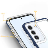 Gennemsigtig 3i1-kasse til Samsung Galaxy S21 + 5G (S21 Plus 5G) Frame Gel Cover Blue