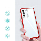 Clear 3in1 Case til Samsung Galaxy S21 + 5G (S21 Plus 5G) Frame Gel Cover Red