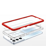 Clear 3in1 Case til Samsung Galaxy S21 Ultra 5G Frame Gel Cover Rød