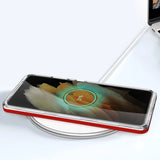 Clear 3in1 Case til Samsung Galaxy S21 Ultra 5G Frame Gel Cover Rød