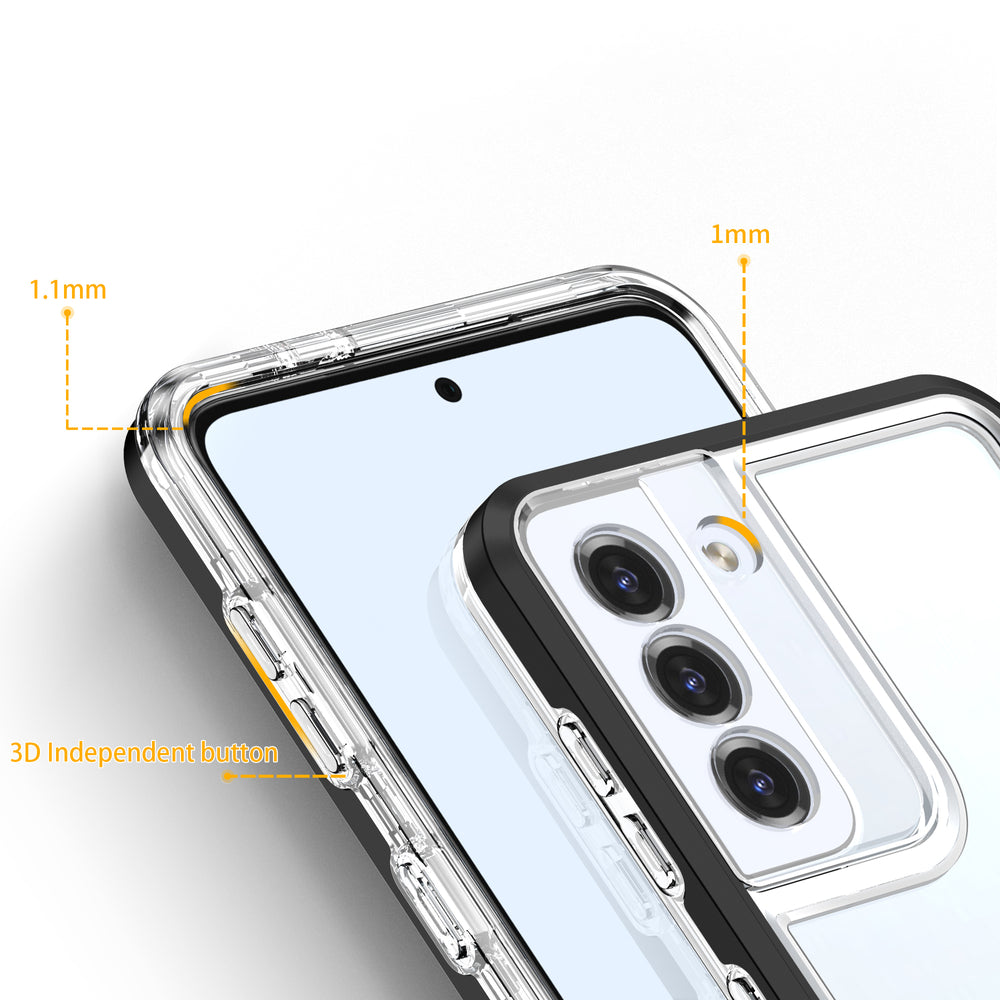 Clear 3in1 Case til Samsung Galaxy S22 + (S22 Plus) Frame Gel Cover sort