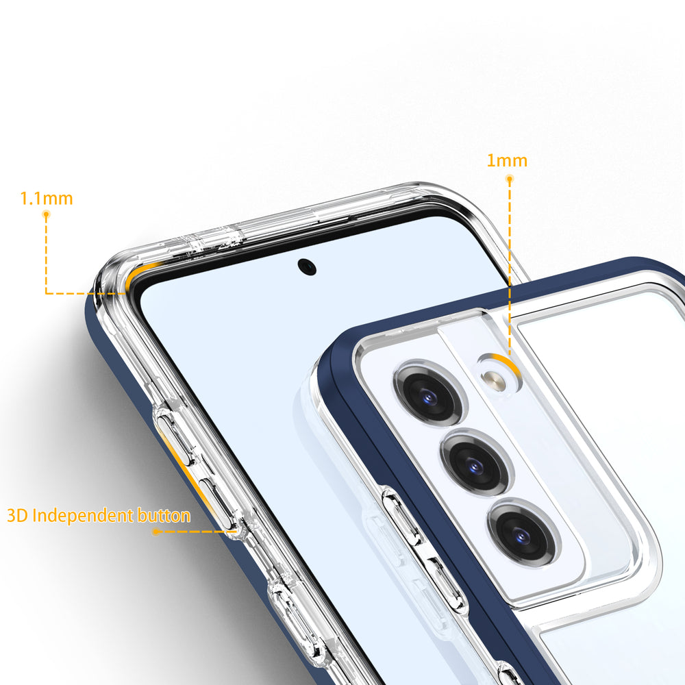 Gennemsigtig 3in1 Case til Samsung Galaxy S22 + (S22 Plus) Frame Gel Cover Blå