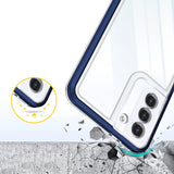 Gennemsigtig 3in1 Case til Samsung Galaxy S22 + (S22 Plus) Frame Gel Cover Blå