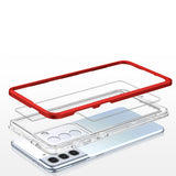 Gennemsigtig 3in1 case til Samsung Galaxy S22 + (S22 Plus) ramme gel cover rød