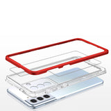 Clear 3in1 case til Samsung Galaxy S22 + (S22 Plus) ramme gel cover rød