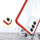 Clear 3in1 case til Samsung Galaxy S22 + (S22 Plus) ramme gel cover rød