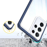 Clear 3in1 Case til Samsung Galaxy S22 Ultra Frame Gel Cover Blå